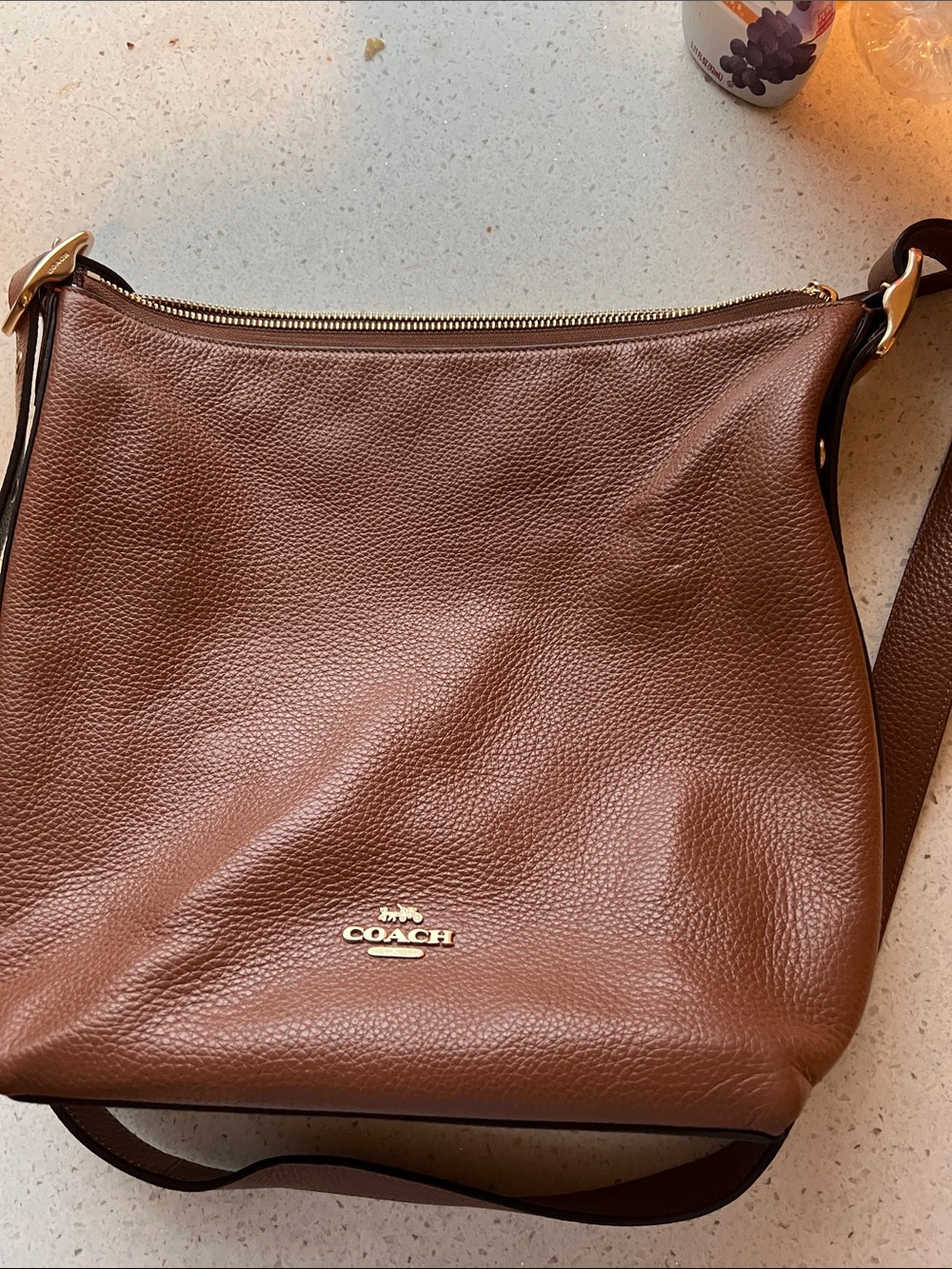 Coach Pebbled Leather Hobo Bag in Dark Brown - Picture 2 of 3